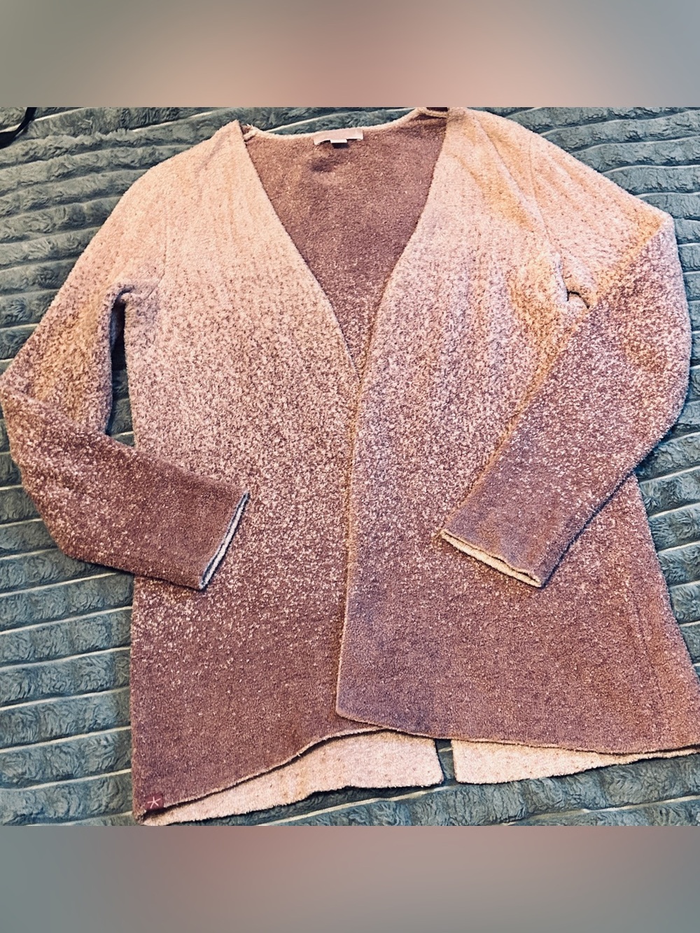 Barefoot Dreams CozyChic Cardigan Sweater Dusty Pink/ Mauve Size s